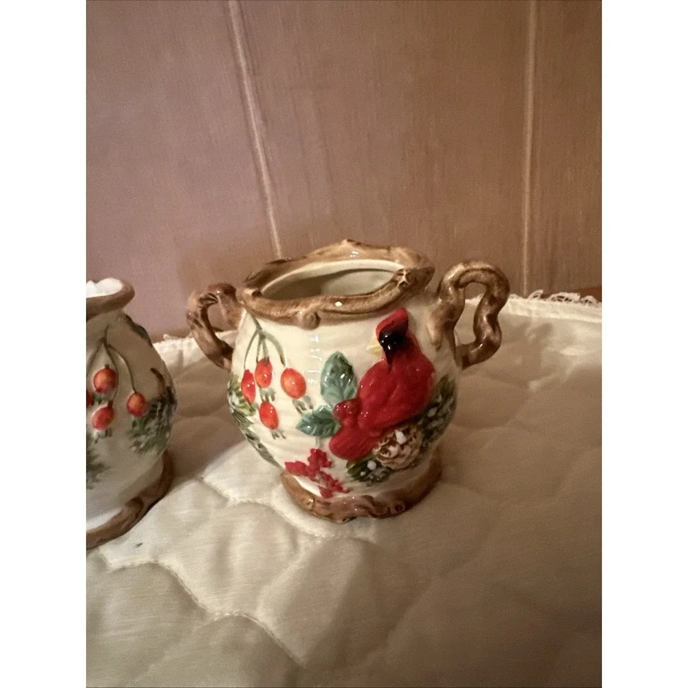 Old World Christmas Cream and‎ Sugar Cardinal Bird